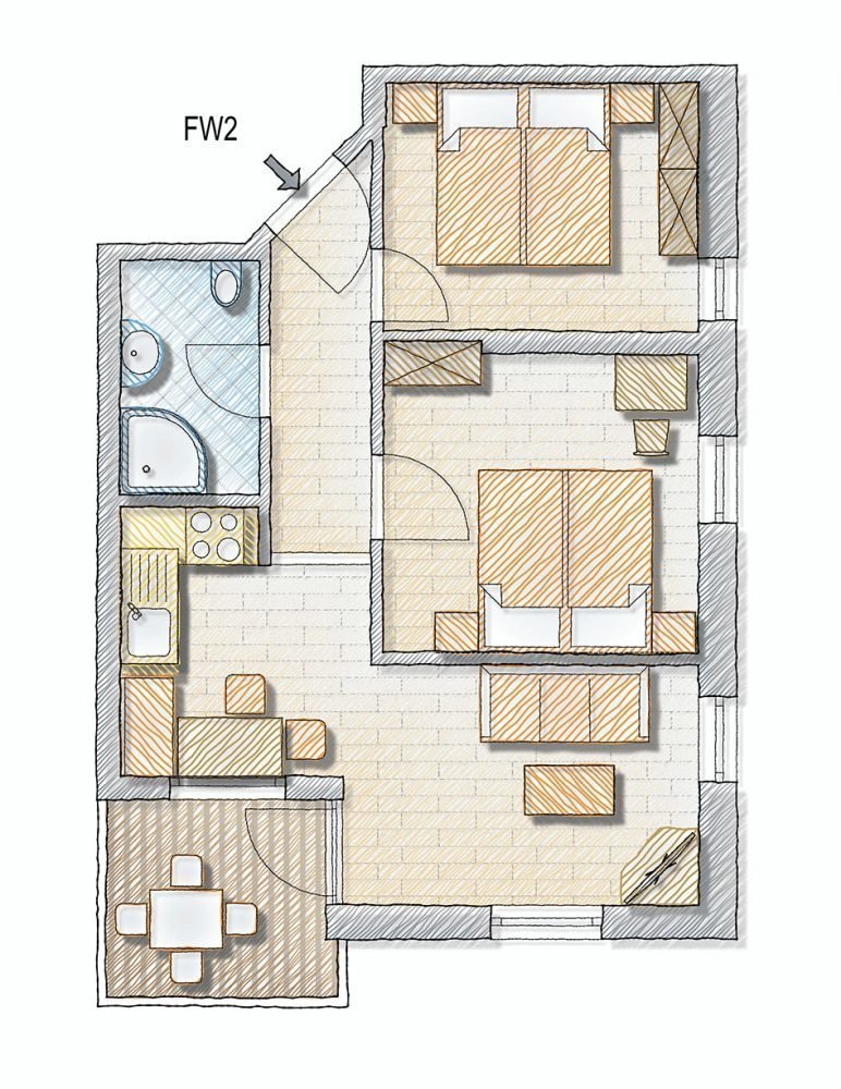 Grundriss Ferienwohnung ”Geisler”