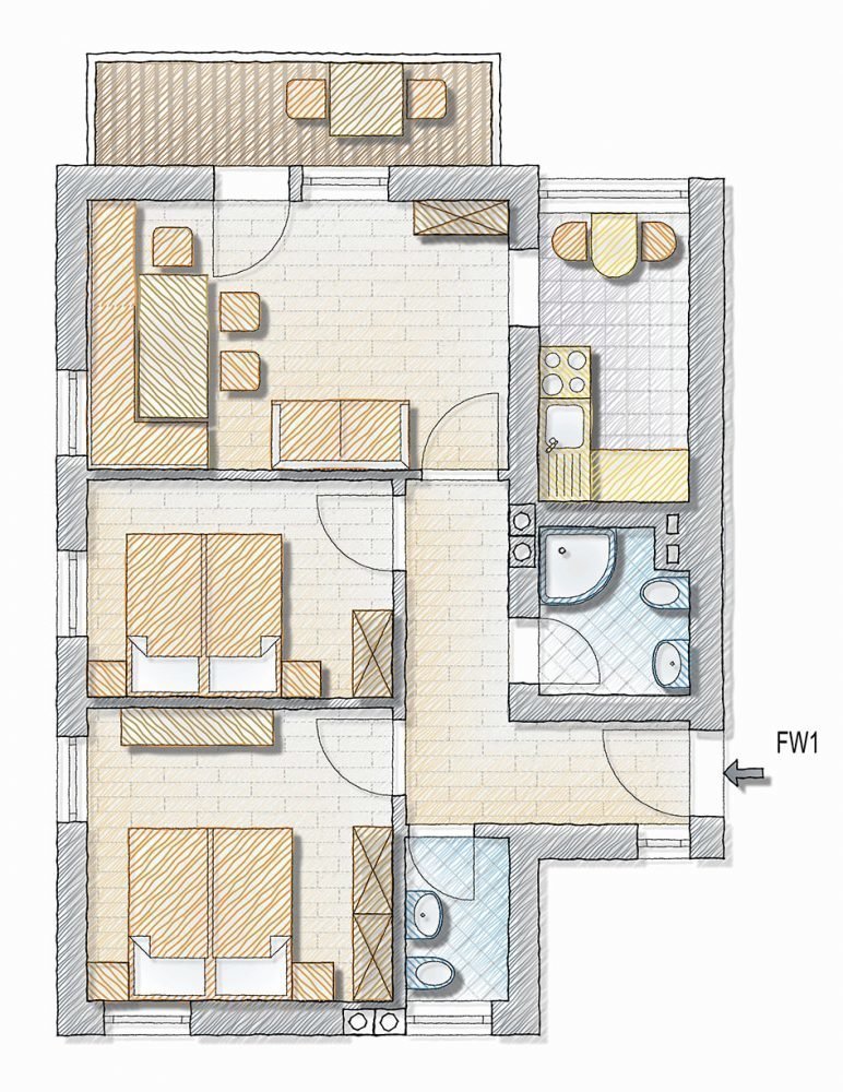 Grndriss Ferienwohnung “Peitler”