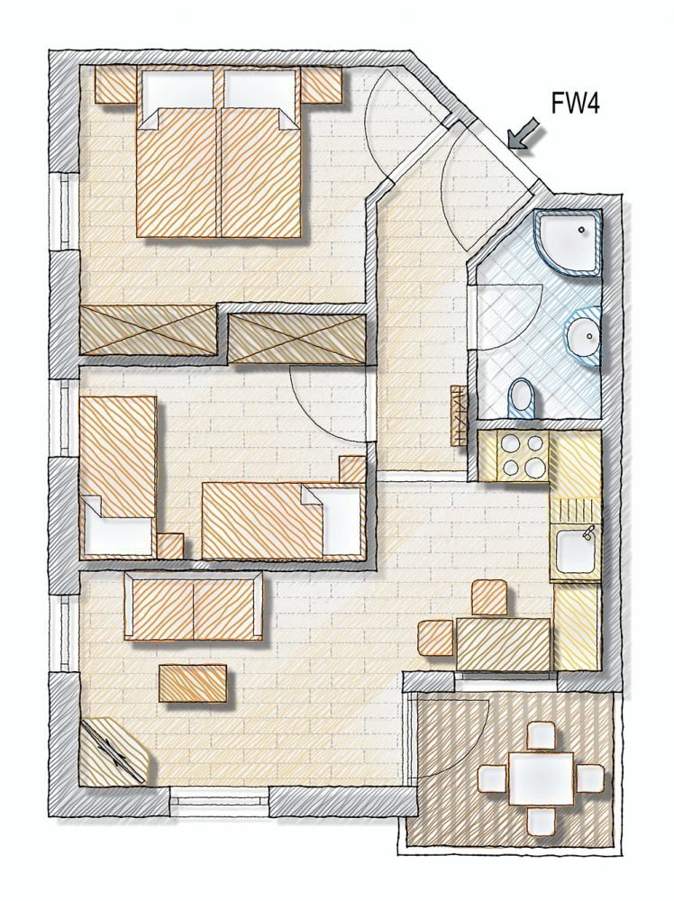 Grundriss Ferienwohnung “Raschötz”