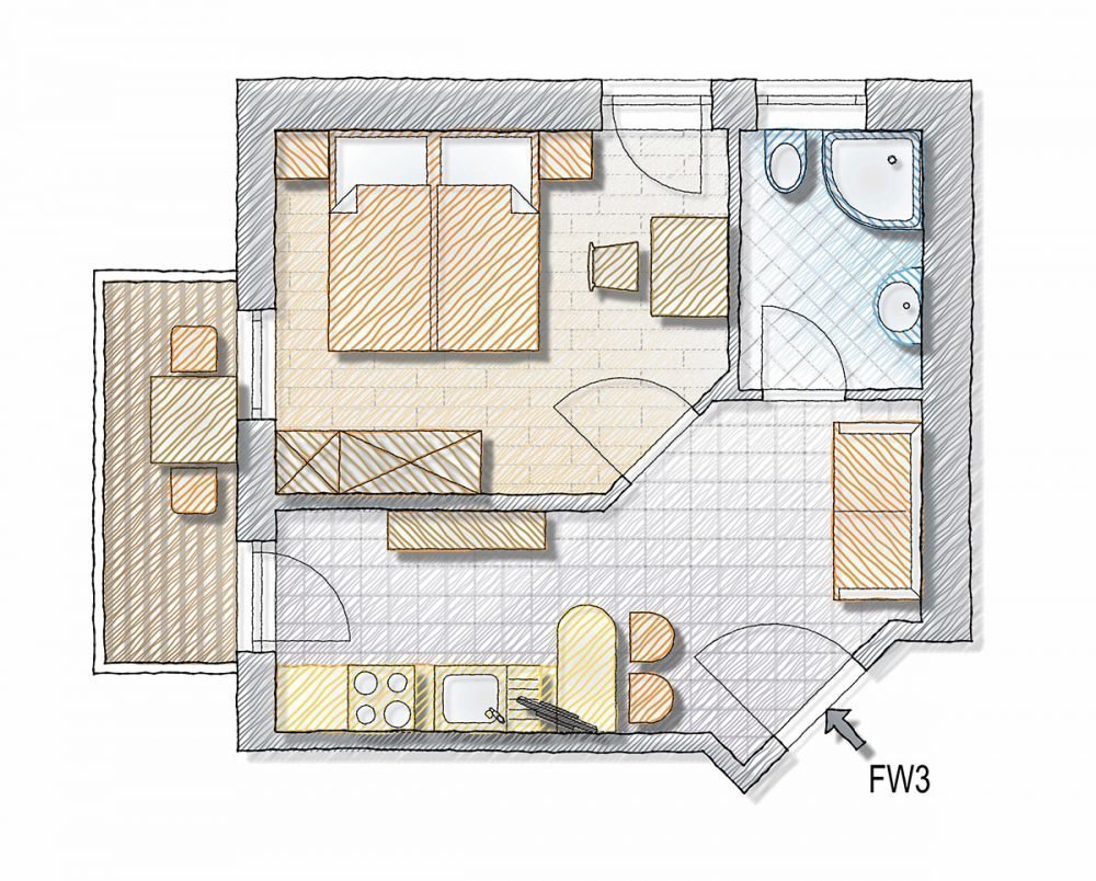 Grundriss - Ferienwohnung “Rittner Horn”